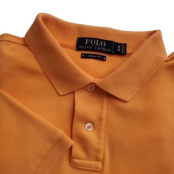 Ralph Lauren Short Sleeve Men's M Orange Polo Shirt. Custom Fit - Picture 1 of 7